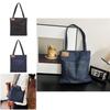 Denim Shoulder Bag Large Capacity Shopping Tote With Zipper For Daily Use