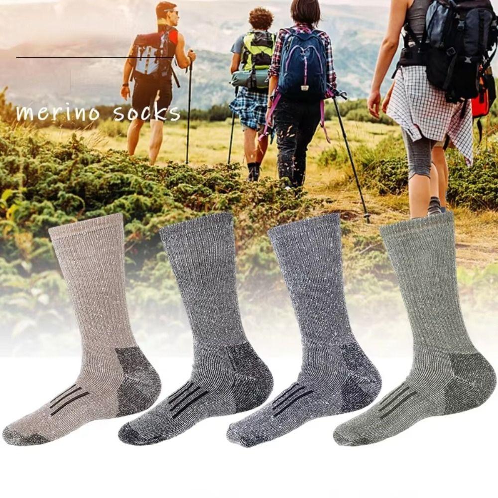Fashion Fuzzy Merino Wool Socks Mountaineering Breathable Winter Warm Socks Thickened Thermal Socks For Men