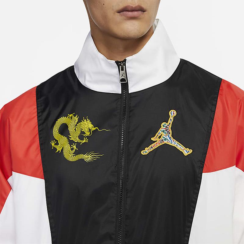 Jordan Color-Block Stand Collar Woven Jacket Men Outerwear Black DB3707-100