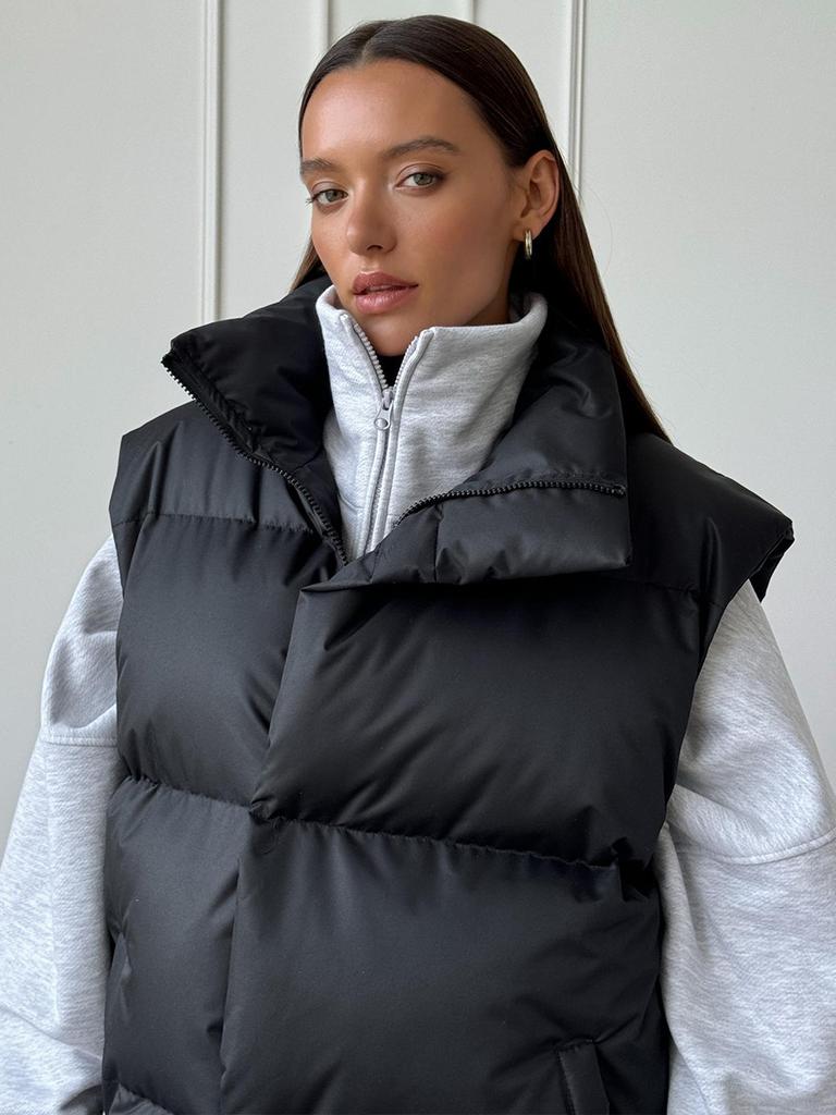 Women Autumn Winter Vests Stand Collar Loose Warm Vest Cotton-padded Coat Casual Women's Jackets Outerwears
