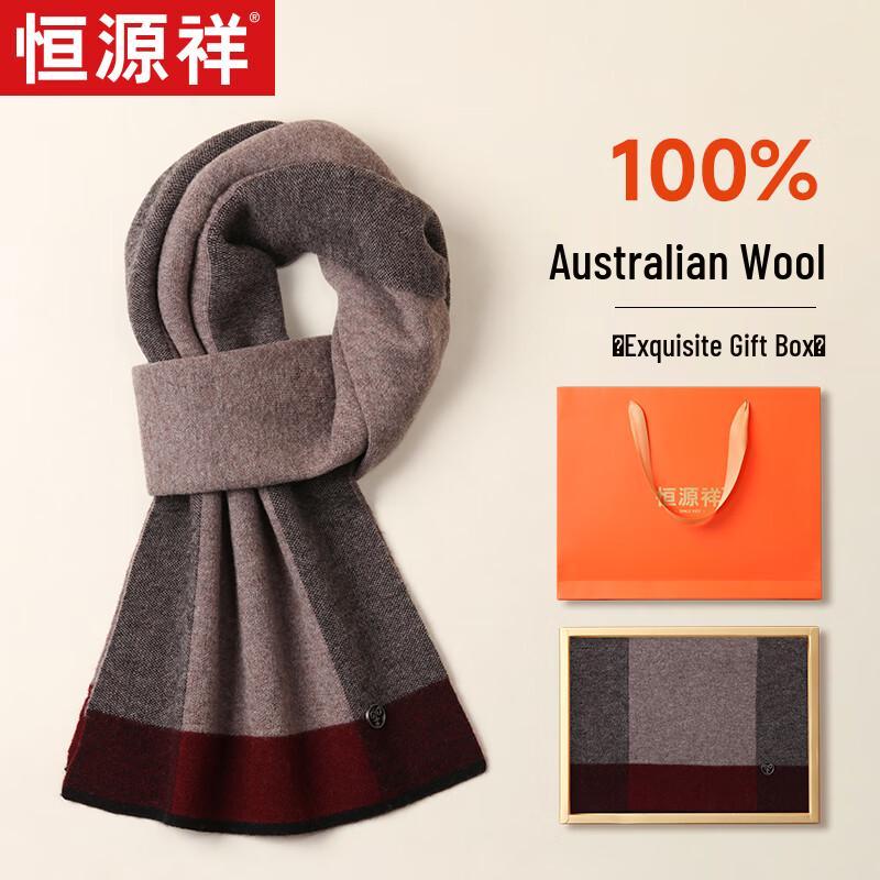 

Мужской клетчатый шарф Hengyuanxiang из 100% шерсти