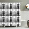 Black And White Train Station Shower Curtain Vintage Railway Backdrop Bathroom Decor Artistic Photography Scenic Wall Hanging