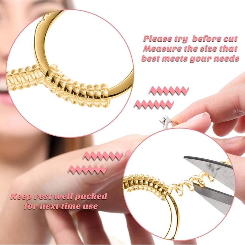 12 Pièces Ajusteurs de Taille de Bague Invisibles Garde Clip Invisible Redimensionneur Anneau de Garde Transparent Sizer Convient aux Hommes Femmes