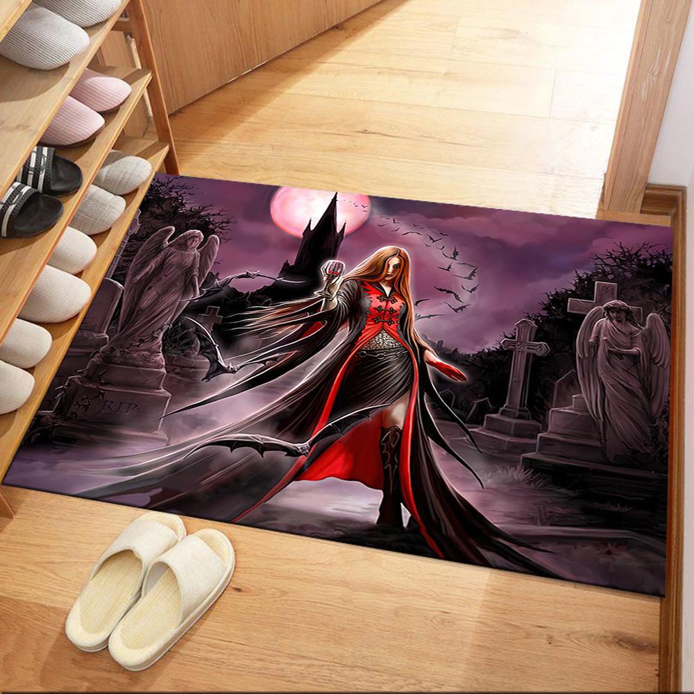 Gothic Style Area Rug Suitable for Decorate Room Balcony Foyer Entryway Anti-slip Rug Decorate Offices Gift for Festivals