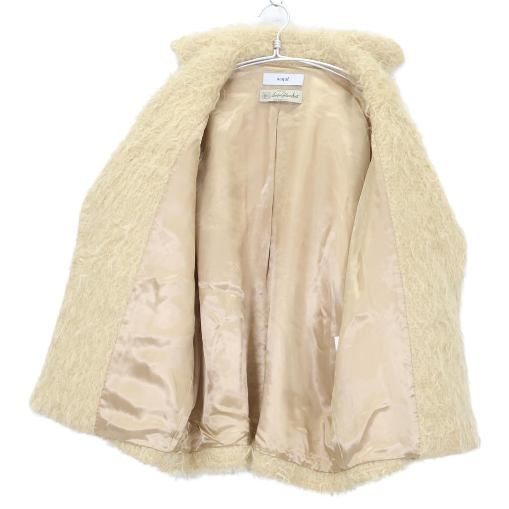 Saqui 19AW Yellow Mohair Jacquard Jacket Coat Coat 38 yellowUsed
