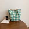 New plaid fresh and lightweight shoulder armpit bag large-capacity tote bag lazy literary and casual handbag