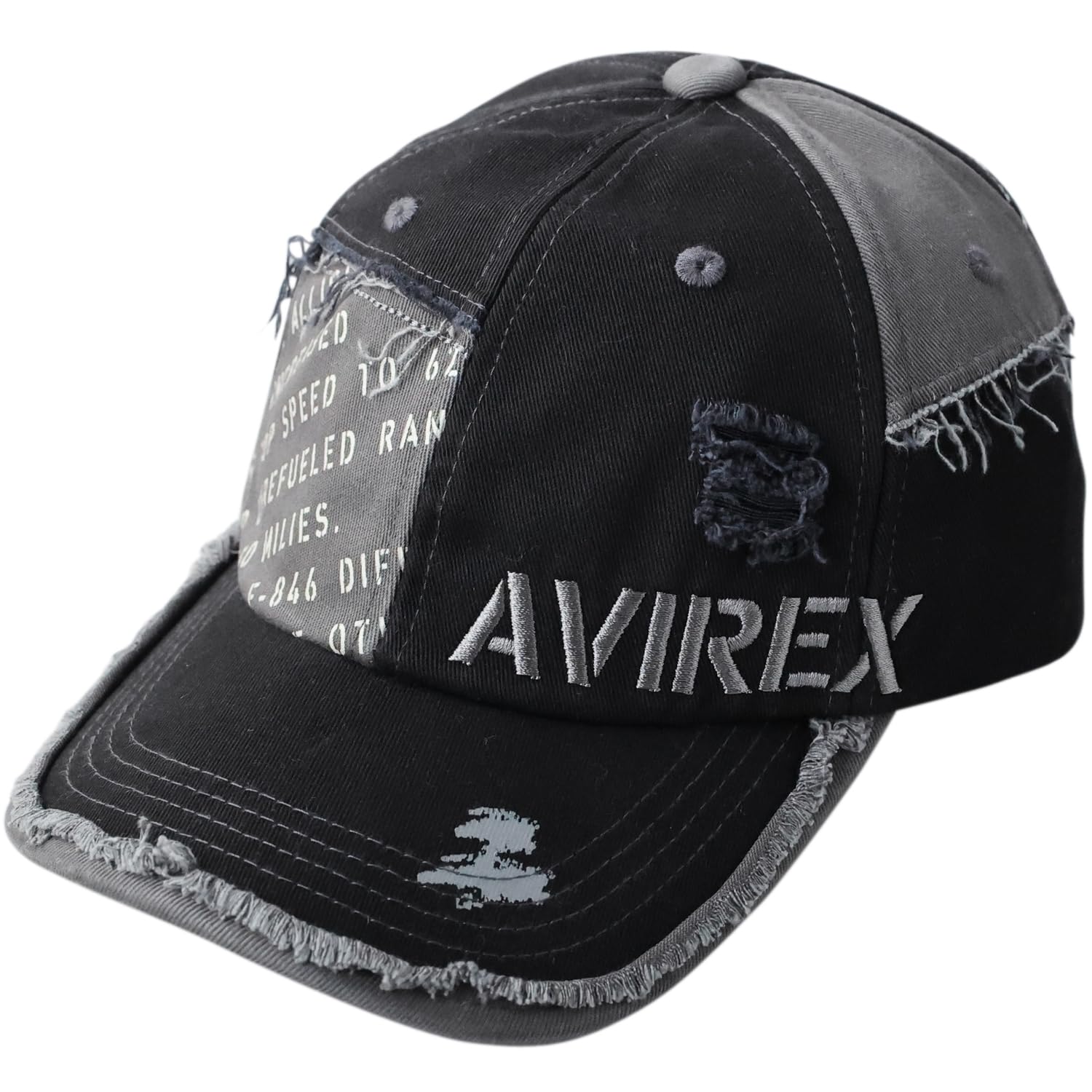 

Avirex Remade Distressed Full Baseball Cotton All Deep Black 01 Low-Profile Cap, 6-Panel Cap, Cap, Cap, Men s, Black, Season, Fit, Spring/Summer,