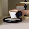 Button Cup with Disc Ceramic Water Cups Breakfast Cup Afternoon Tea Dim Sum Coffee Cup Black White Ceramic Mug Drinkware Mug