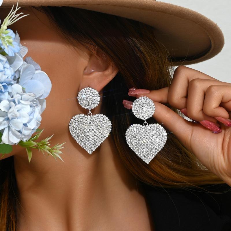 Meier Rhinestone earrings - trendy bridal set - formal wear accessories