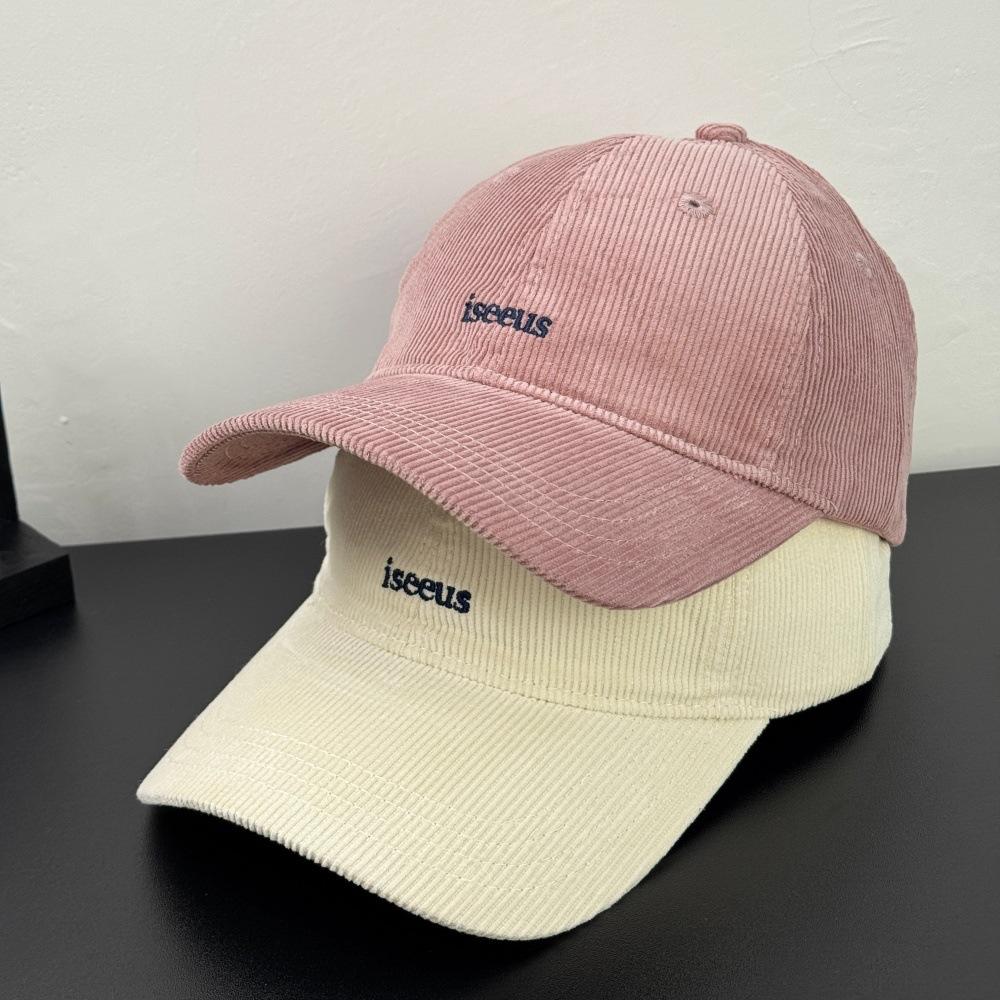 Fashion Hat Corduroy Autumn and Winter Face Peaked Cap Couple Casual Sports Hat Trend Alphabet Embroidery Baseball Hat Couple