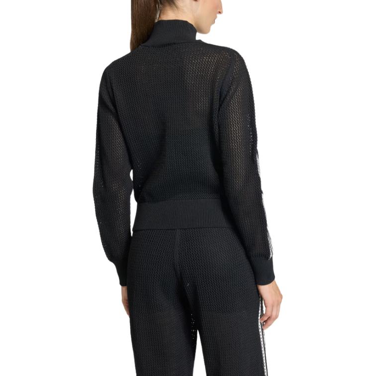 Adidas Originals Knitted Firebird Track Comfort Skin-Friendly Slim Fit High Neck Zip Knit Sweater Women tops KC6497