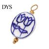 Versatile Jewelry Charm Handmade Ceramic Necklace Pendant, Star Fish Flower Charms with Golden Plated Pendant Findings, Ocean Theme for DIY