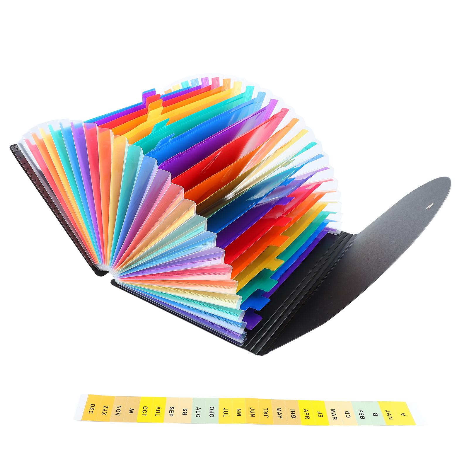 

Папка-аккордеон с 24 карманами, формат А4, цветные вкладки, этикетки, быстрый доступ, сумка-гармошка для файлов