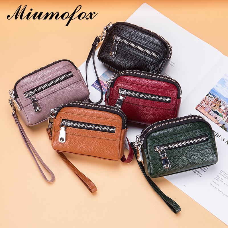 Women's Double Zipper Leather Clutch: Large Capacity Multifunctional Coin Purse & Small Handbag
