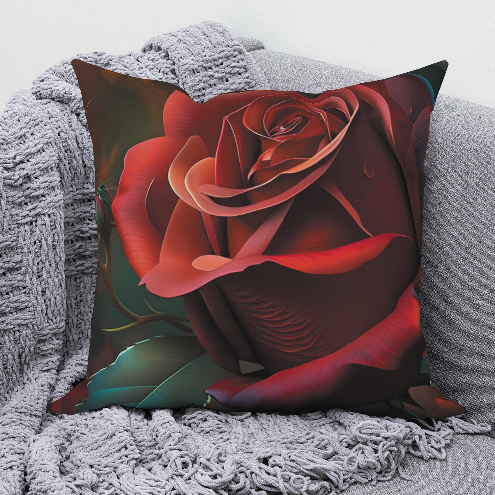 

Чехол для подушки в скандинавском стиле с романтическим принтом розы для дома, гостиной, украшения дивана, квадратная наволочка 45*45 см 40X40CM