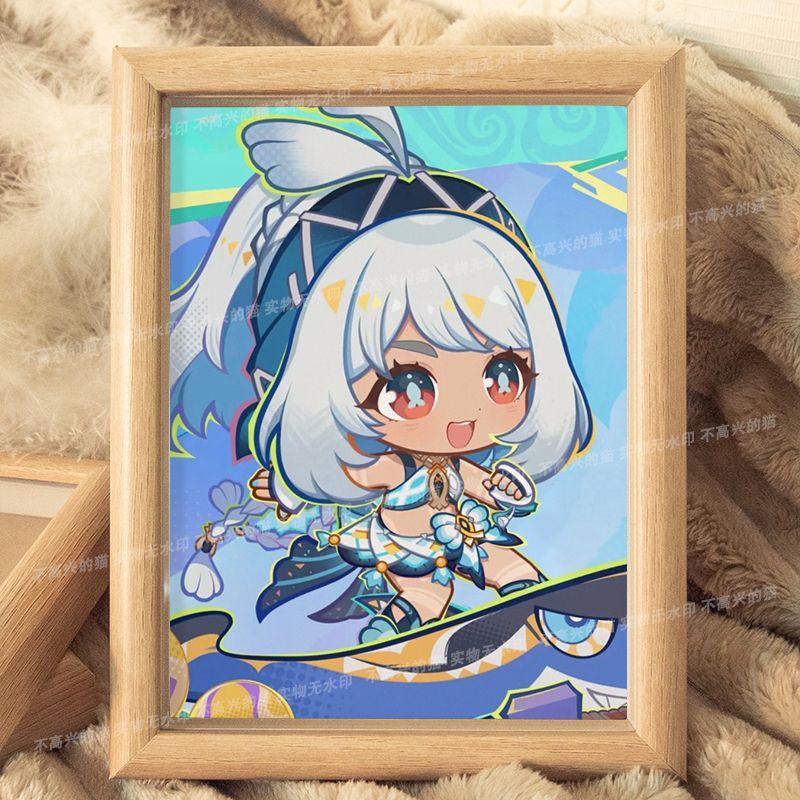 7Inch Genshin Impact Marani Game Photo Decorative Stand/Wall Hanging/Shelf Ornament for Dormitory/Study Room