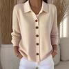 2025 Knitted Cardigan Button Women's Sweater Jacket Autumn and Winter New Solid Color Casual Fashion Women's Clothing