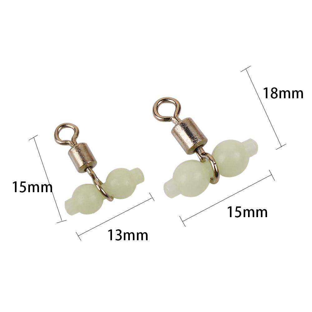 20pcs/bag Luminous Fishing Swivels Rolling Swivels Sea Fishing Accessories Tackle Connector Rolling Swivels 3-way Swivels
