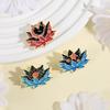 Night Sky Lotus Enamel Pins Custom Moon Stars Sun Brooches Lapel Badges Clothes Plant Jewelry Gift for Friends