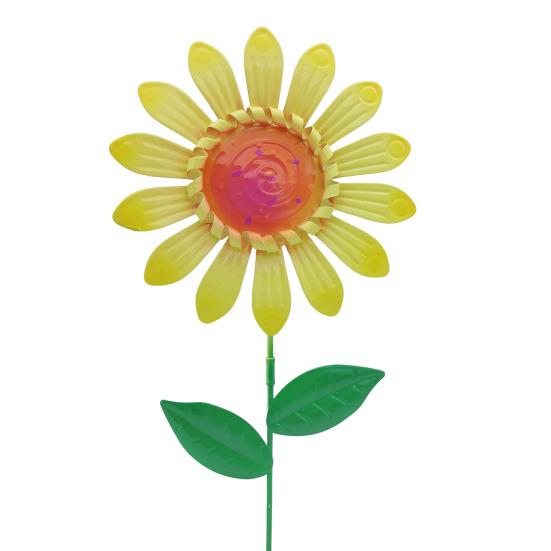 Yousheng Metal Flower Garden Stake Planter Insert Flower Stake with Leaves Outdoor Decorative Stake for Yard Art Window Box Decor