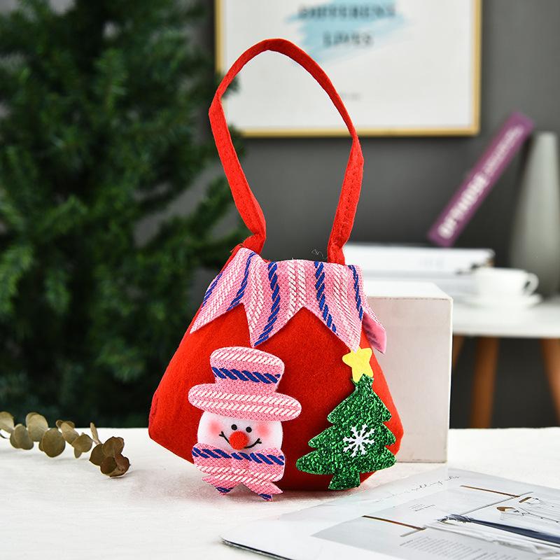 Creative Christmas Gift Bag 2020 Three-Dimensional Doll Candy Tote Bag, Classic Snowman Handmade Bundle Bag