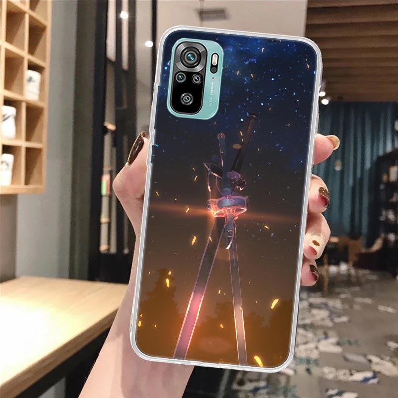 Anime Sword Art Online SAO Soft Phone Case For Xiaomi Redmi Note 14 14S 13 12S 12 11S 11 11E Pro Plus 11T 10S 10 9S 5G Pattern C