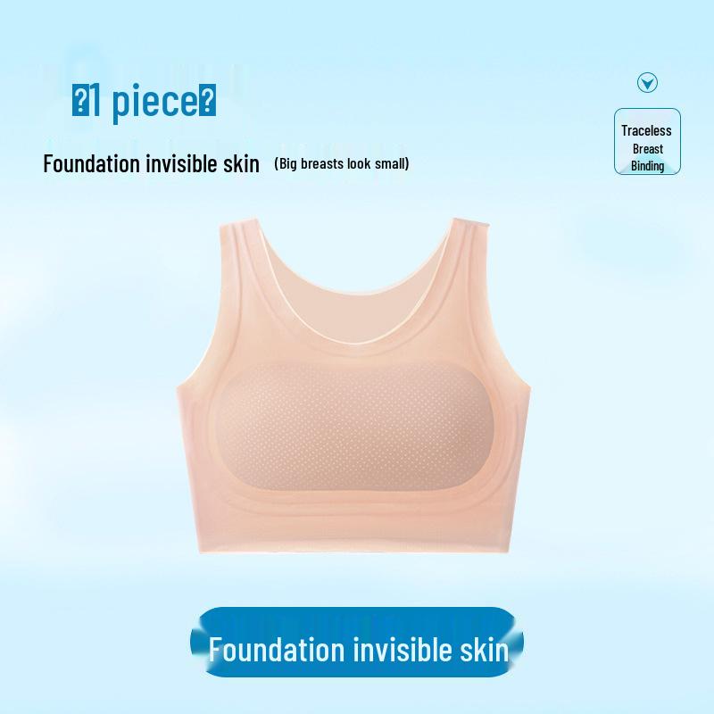 Ice Silk Cooling Seamless Chest Binder - Women’s Skin Tone Invisible Vest & Anti-Bulge Bra for a Beautiful Back and Smaller Bust.