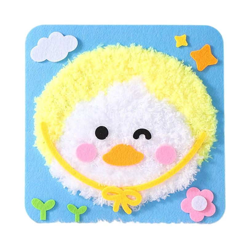 

Набор для вышивания кукол своими руками для детей, Набор для шитья, поделок и рукоделия, Легкие в исполнении мультяшные животные, Проекты шитья, Доска с нитками жёлтый