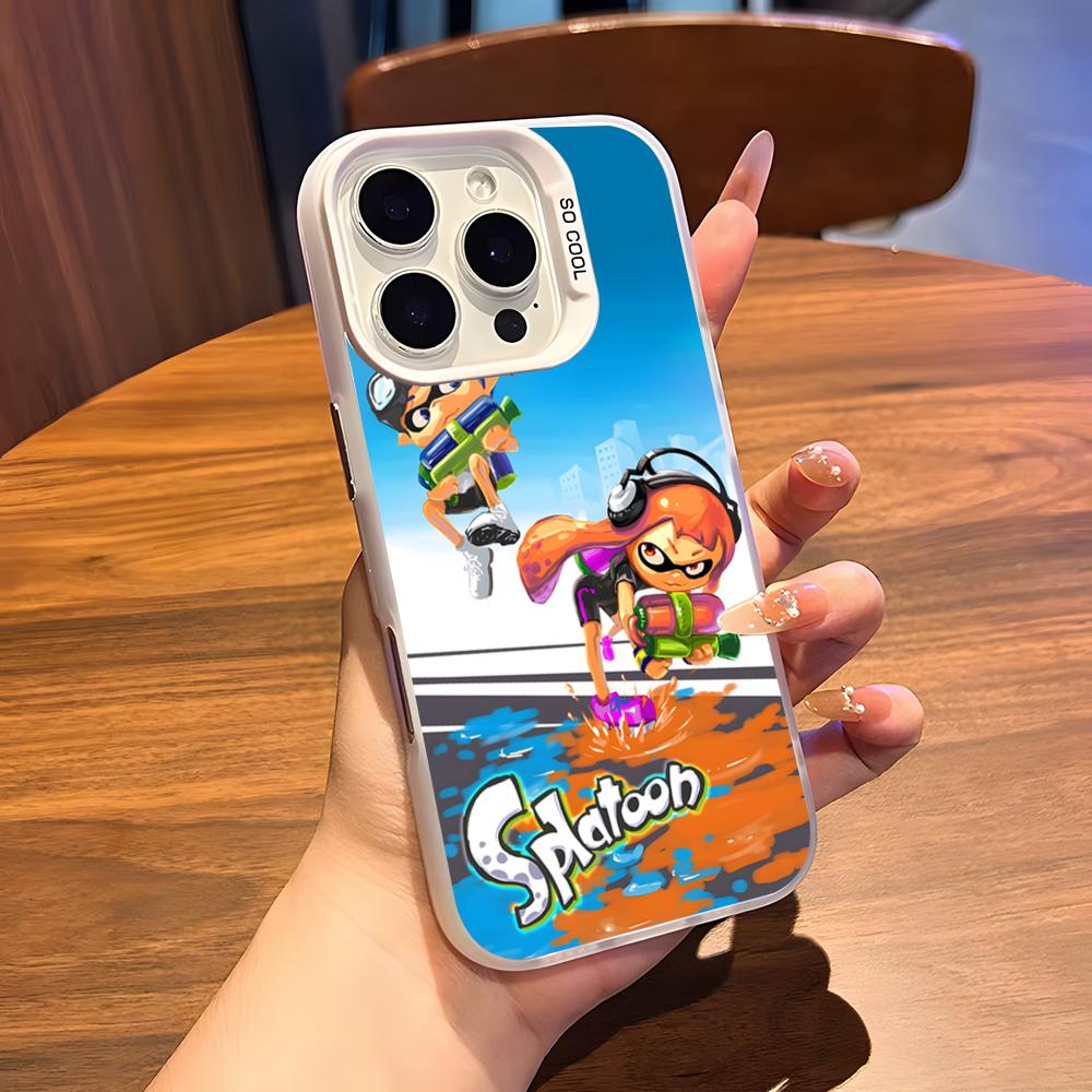 S-Splatoon Game Phone Case For IPhone 17 Air 16 15 14 Plus 13 12 11 Pro 7 8 XS Max XR Silver White Bumper Case
