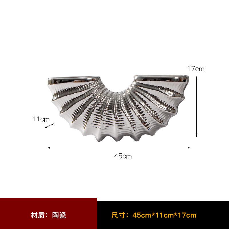 Gyllene Skal Keramisk Vas Geometrisk Halvcirkel Konkylie Blomsterarrangemang Tillbehör Blomvas Vardagsrumsdekoration