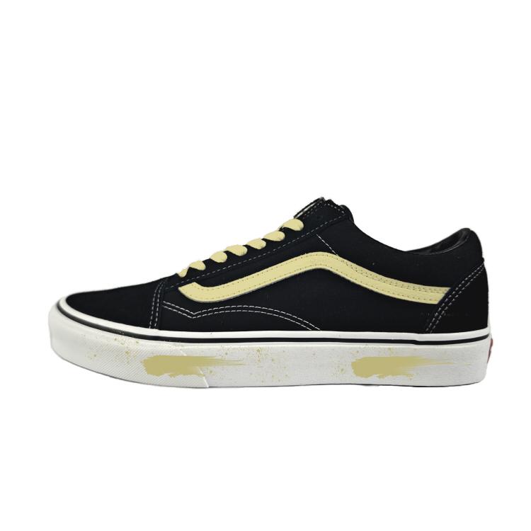 

Vans Old Skool Abrasion Resistant Low top Skateboard Shoes Unisex Black Yellow VN000D3HY28(Team183-) 35