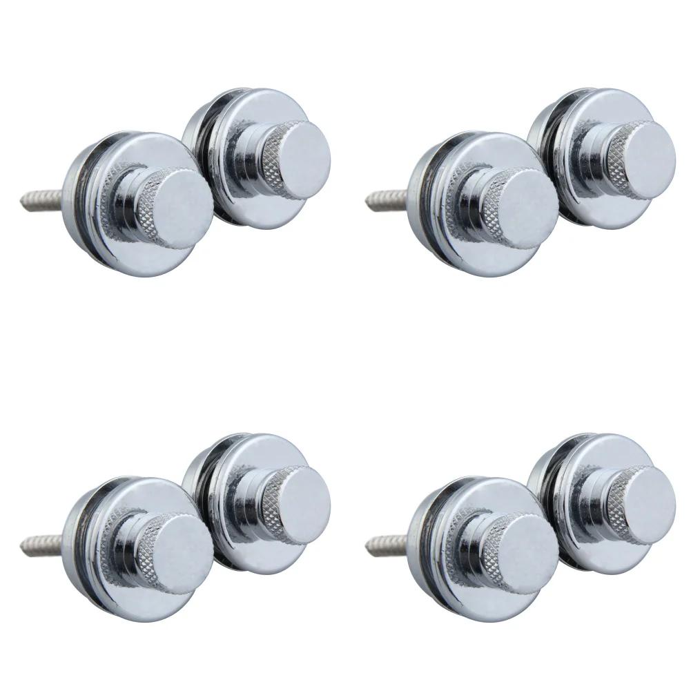 10-2PCS Electric Guitar Straplock Zinc Alloy Bass Safety Straplock Flat Head Non-slip Replacement Musical Instrument Accessories