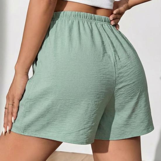 Shorts for Women Summer Casual Waisted Lounge Shorts Elastic High Wide Leg Drawstring Beach Vacation Outfits