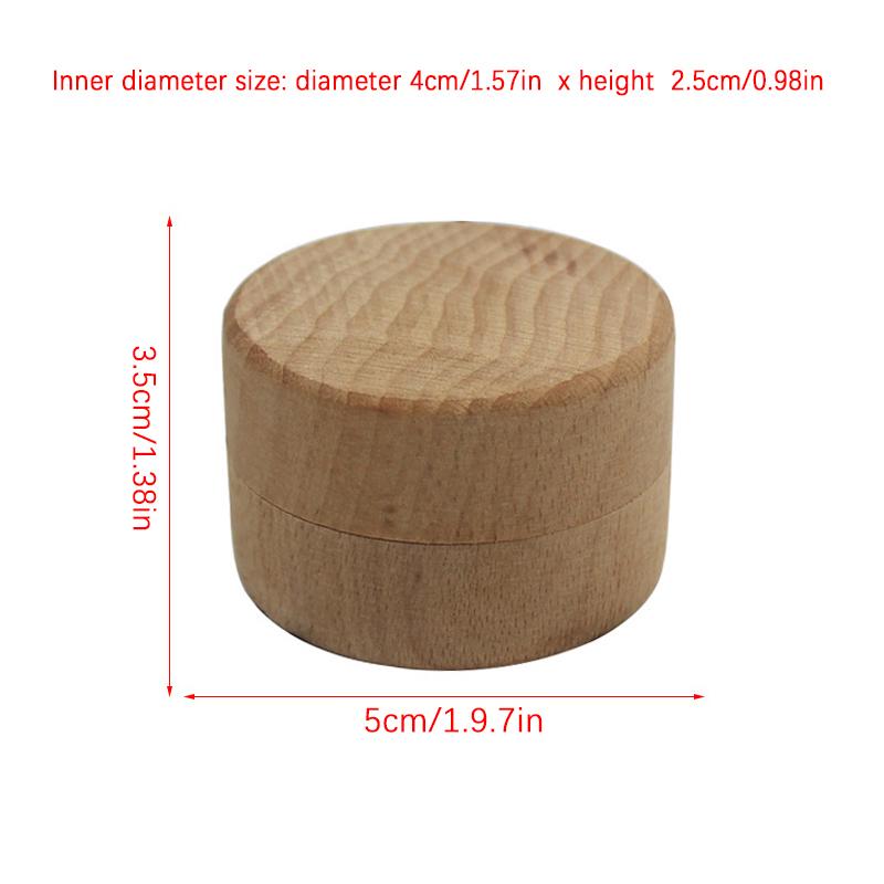 1Pcs Small Round Wooden Storage Box Handmade Jewelry Organizer Soap Crafts Case Vintage Decorative Craft Jewelry Box