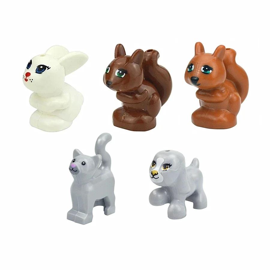 MOC Blocuri de Construcție Animale Particule Mici Scenă Tigru Oaie Rață Cal Balene Model Educațional Zoo Asamblat Cadou DIY Cărămizi Jucărie