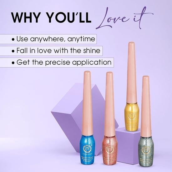 Colors Queen Sky Eyes Shimmer Glitter Waterproof Eyeliner | Long Lasting Liquid Eyeliner with Precision Application (Shade - 03, 5ml)