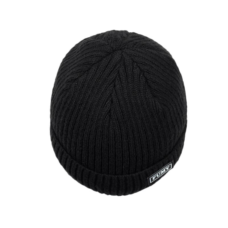 Herren Winter Strickmütze Samt Dick Warm Wollmütze Outdoor Reiten Winddichte Mütze