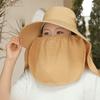 Adjustable Sunshade Shawl Cap Face Cover Picking Tea Hat Sun Hat Shawl Mask Hat  Women