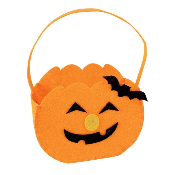 Mini sac en feutrine Citrouille 6x10x11,5 cm