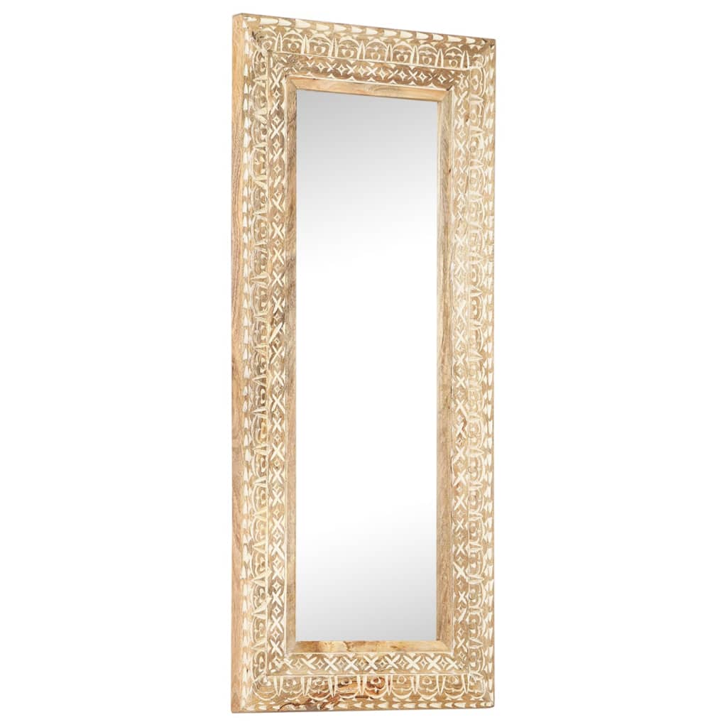 Hand Carved Mirror 110x50x2.6 cm Solid Mango Wood