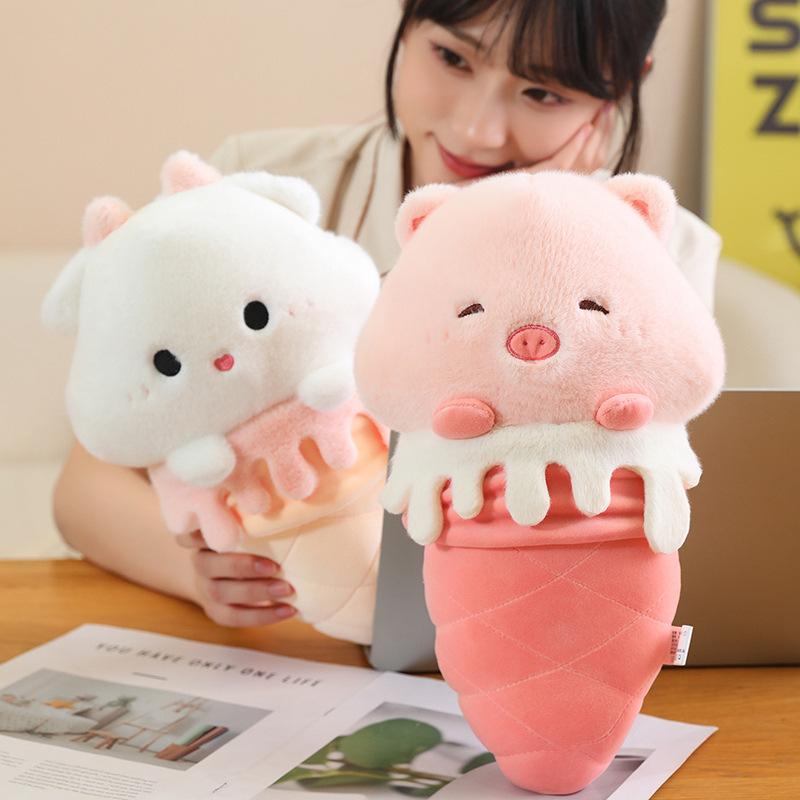 Ice Animal Cream Plush Toy Doll Pillow Sheep Pig Chicken Capybara Children Gift