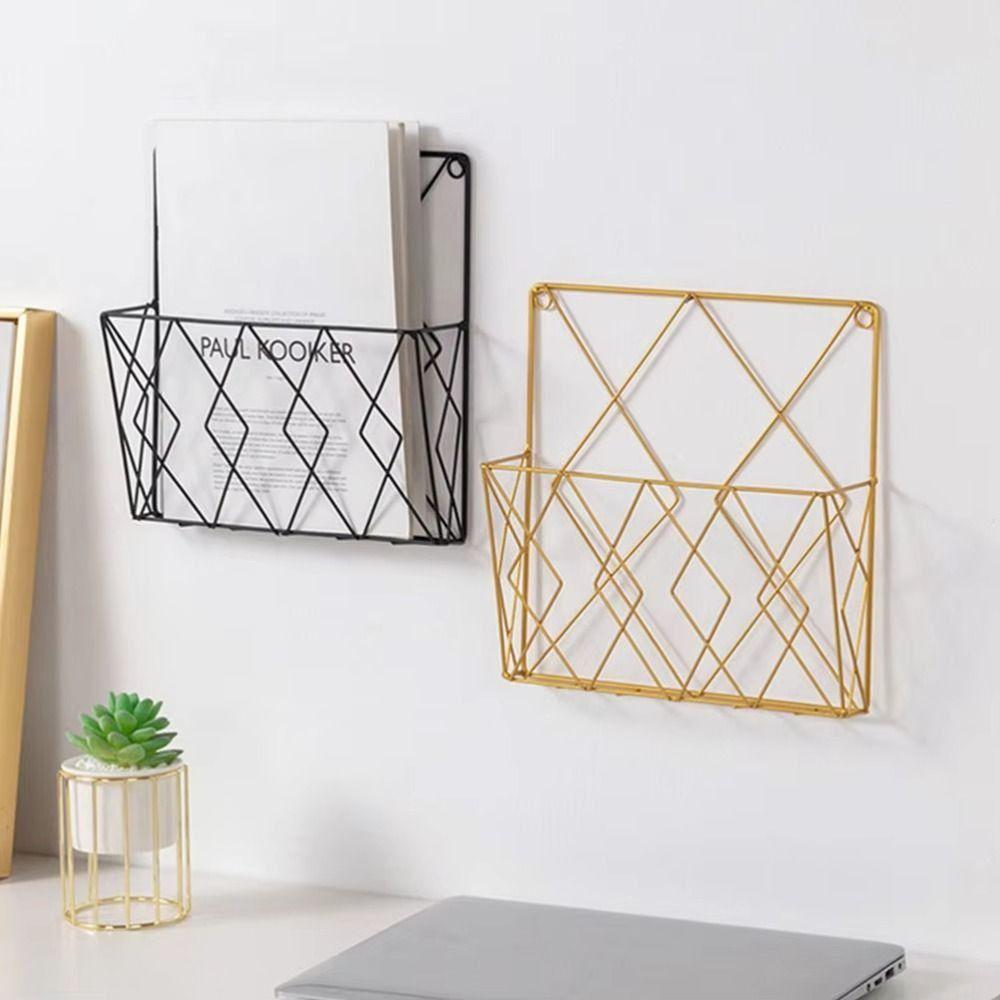 Metal Wall Files Folder Iron Wire Door Hanging Organizers Bookshelf Tabletop Display Stand  Office