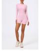 Xiga European & American Style Half-Zip Cutout Back Peach Butt Long Sleeve Yoga Jumpsuit LT05