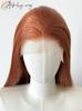 Orange Wig for Women 13*4 Lace Front Wig Long Straight Hair Wig Nature Looking Soft Super Thick Super thick for Cosplay Dialy