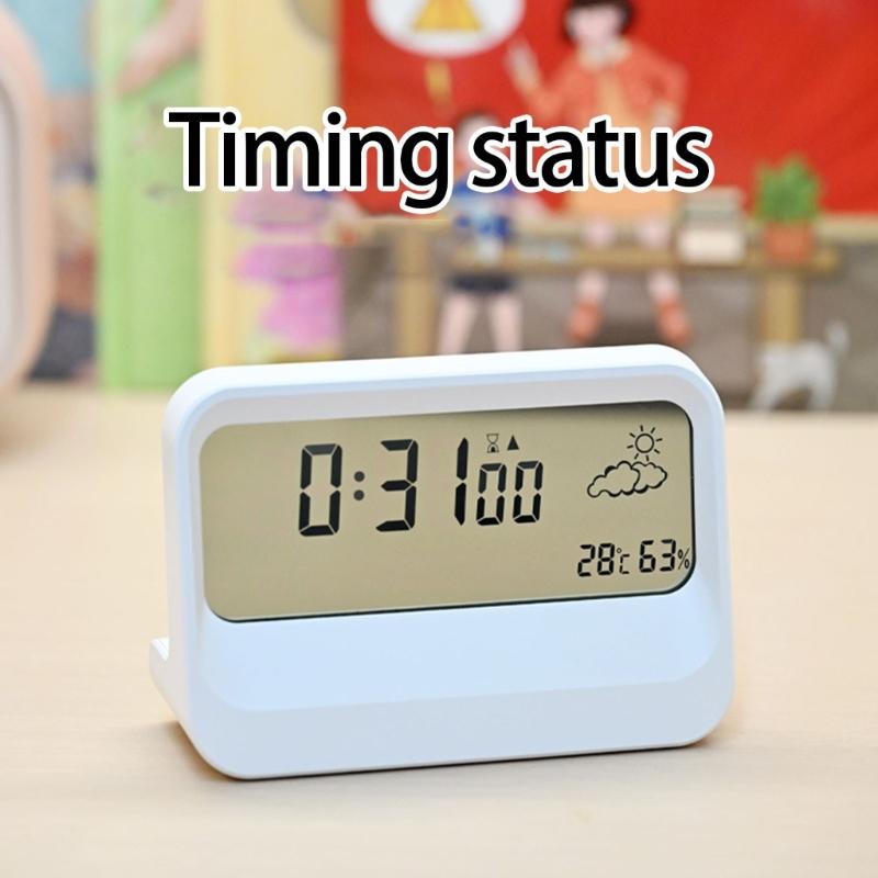 Digital Alarm Clock with Temperature Weather Desk Clock Day of Week Alarm Clocks for Bedroom Living Room Office Bedside