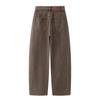 Spring 2026 Women's Mocha Brown Wide Leg Crooked Jeans