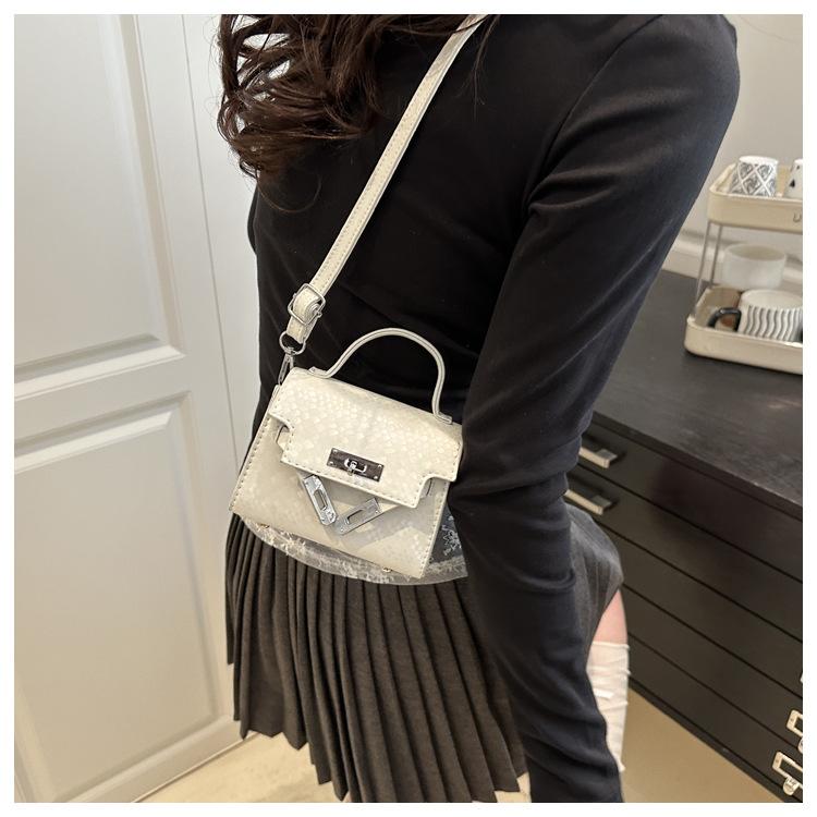 Texture Casual Retro Large Capacity Lock Buckle Handheld Crossbody Small Square Bag For Women