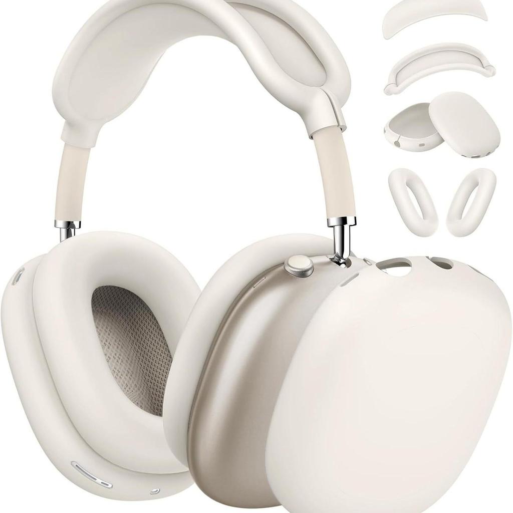 Solid Color Silicone Protective Case for AirPods Max - Over-Ear Soft Shell Cover