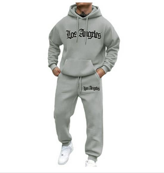 Trendy Hooded Letter Print Sweatshirt Set for Autumn/Winter