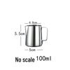 Deer-Tone 100ML Stainless Steel Measuring & Latte Art Cups (Set of 10)